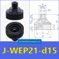 J-WEP / J-WET Sponge Vacuum Cups — D10–D50, 4 Mount Types