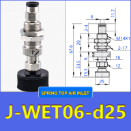 J-WEP / J-WET Sponge Vacuum Cups — D10–D50, 4 Mount Types