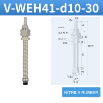 V-WEH41 / V-WEH42 Rear-Port Spring-Loaded Vacuum Cup Assemblies, 6–80 mm-BOLTTE