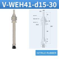 V-WEH41 / V-WEH42 Rear-Port Spring-Loaded Vacuum Cup Assemblies, 6–80 mm-BOLTTE