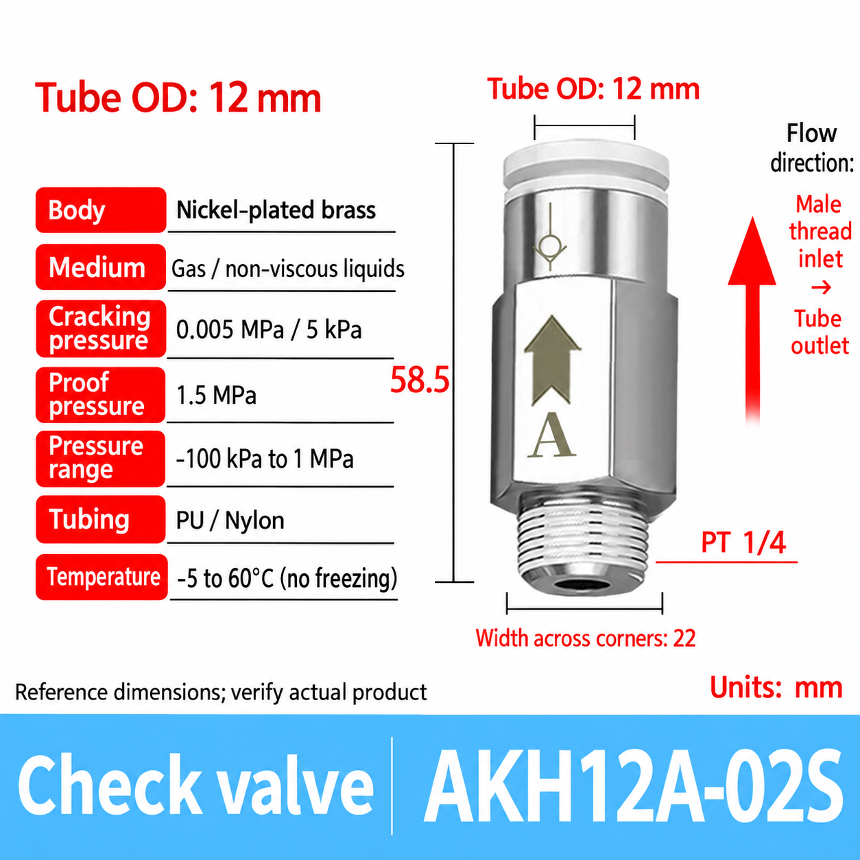 AKH12A-02S pneumatic check valve