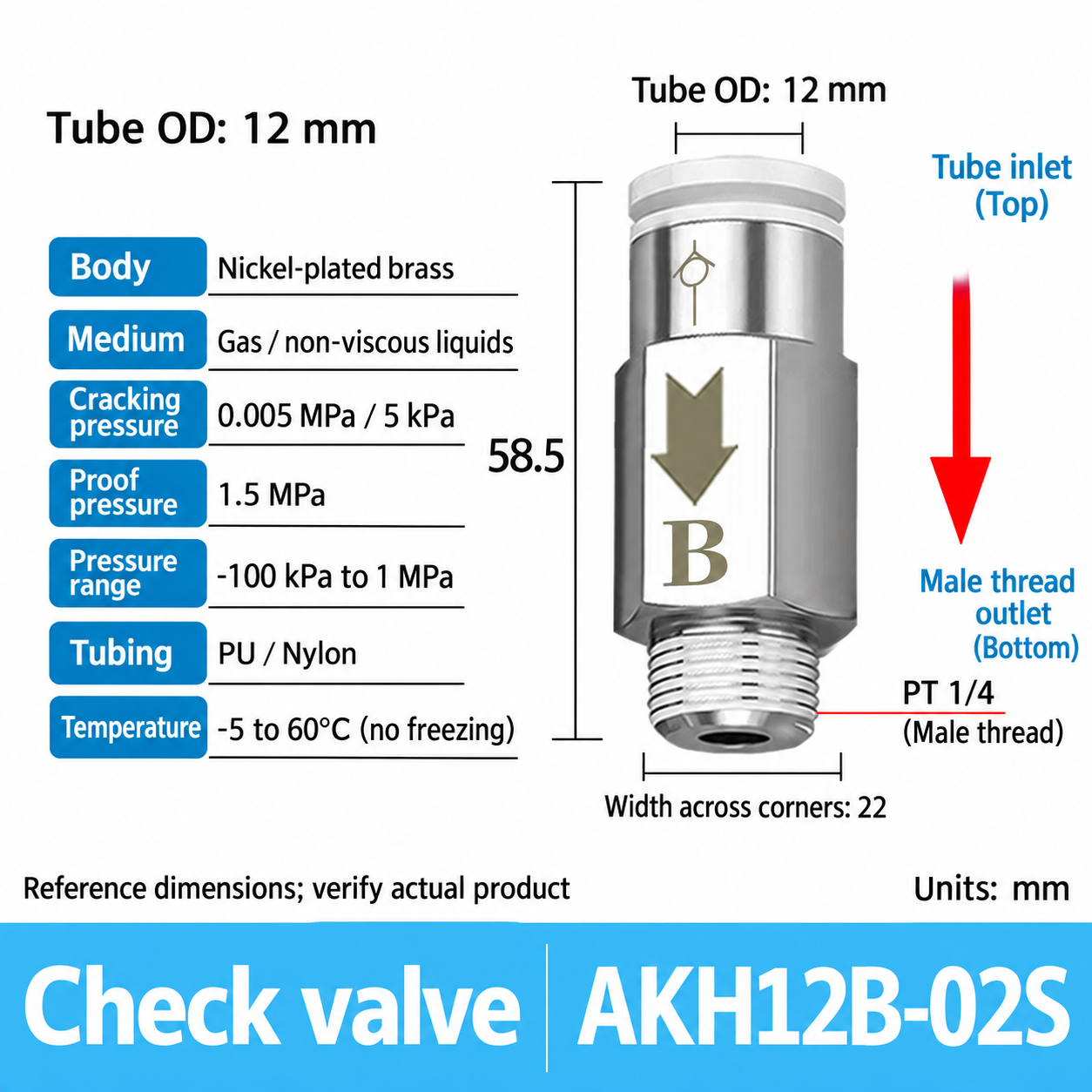 AKH12B-02S pneumatic check valve