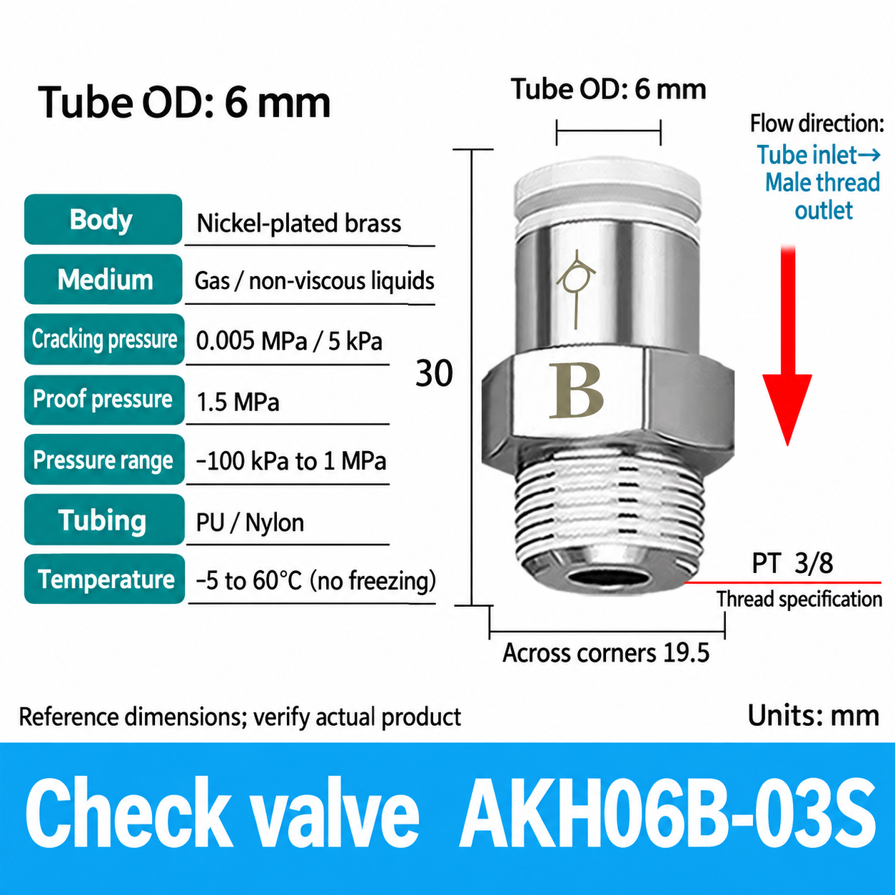 AKH06B-03S pneumatic check valve