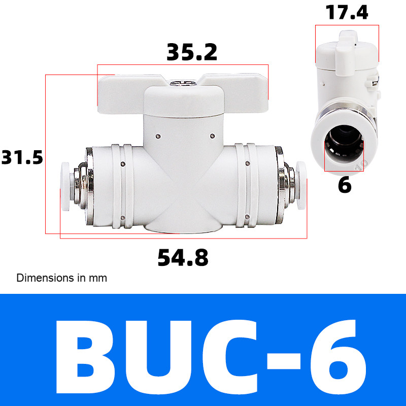 BOLTTE Premium White BUC-6 pneumatic manual shut-off valve