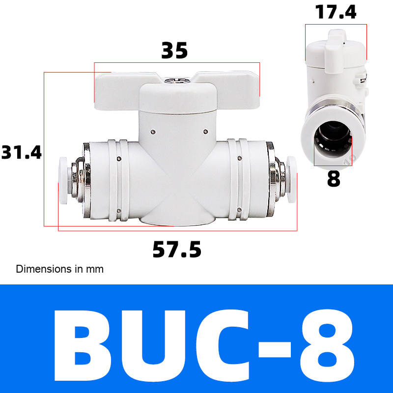BOLTTE Premium White BUC-8 pneumatic manual shut-off valve
