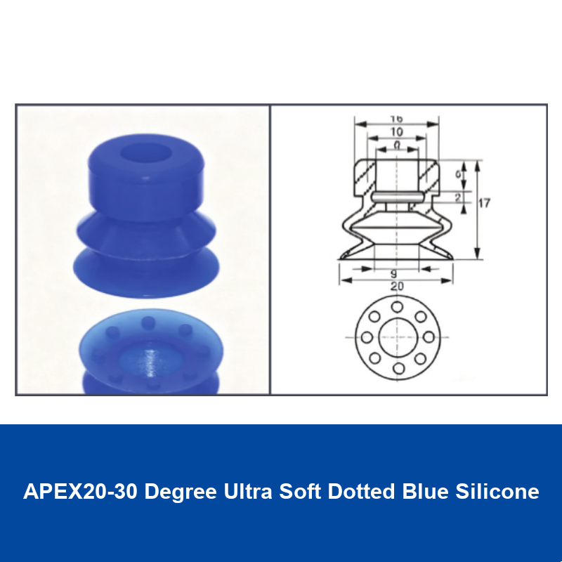 APEX20-30 Degree Ultra Soft Dotted Blue Silicone | exact-source clean product image