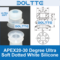 APEX20-30 Degree Ultra Soft Dotted White Silicone — cleaned English technical image