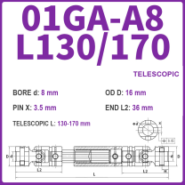 BOLTTE 01GA-A8-L130/170 40Cr universal joint coupling dimension drawing