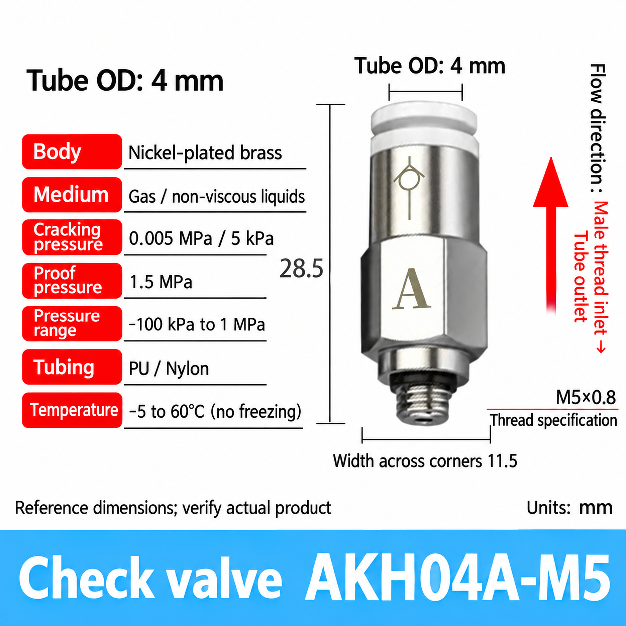AKH04A-M5 pneumatic check valve