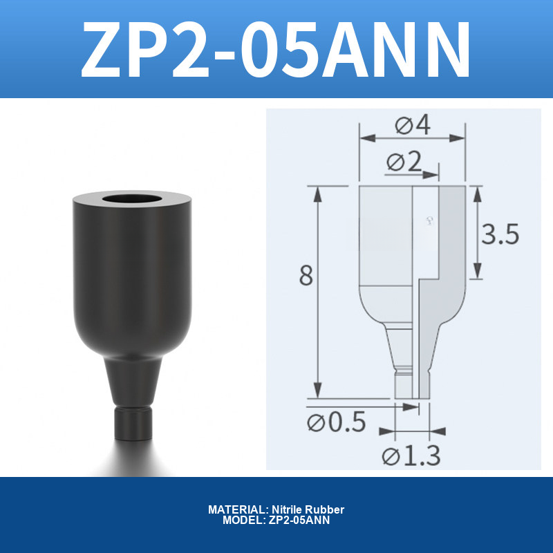 ZP2-05ANN ZP2-AN vacuum cup, threaded holder or fitting, with product view and technical drawing
