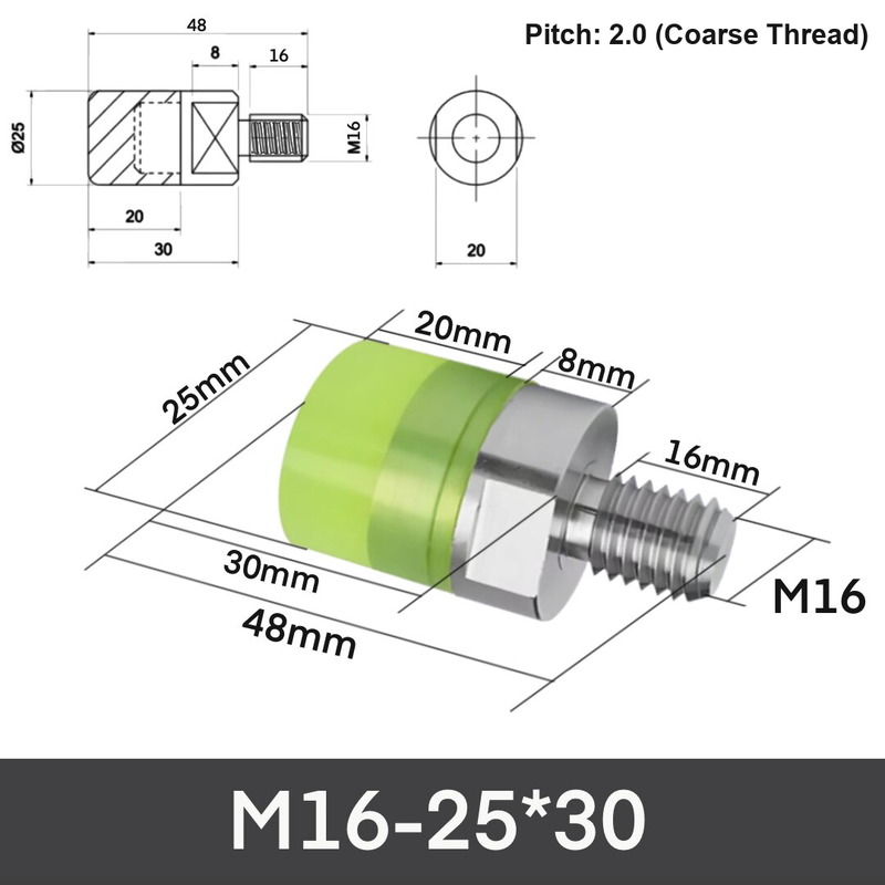 M16-25*30 304 stainless steel polyurethane buffer bolt