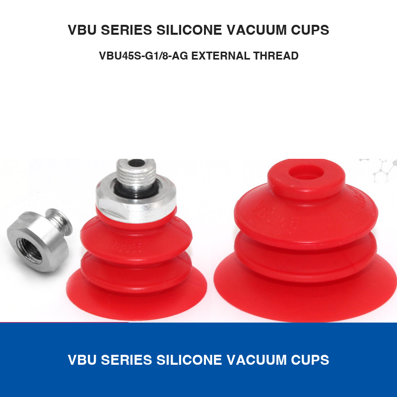 VBU45S-G1/8-AG External Thread - High Specification VBU silicone vacuum cup or fitting