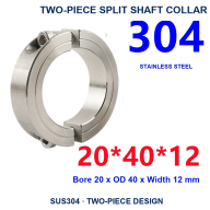 BOLTTE 304 Stainless Steel Two-Piece Shaft Collars - 3-120 mm Bore