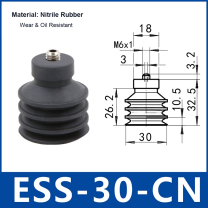 ESS-30-CN Black Nitrile Rubber multi-layer vacuum suction cup and technical dimensions