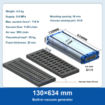 130×634 mm - Built-in Generator vacuum foam gripper