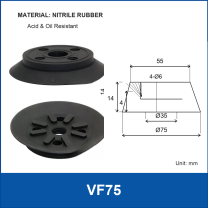 VF75 Black Suction Cup vacuum suction cup or fitting