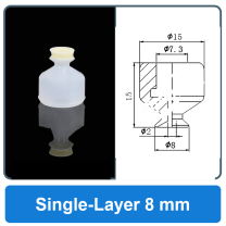 Single-Layer 8 mm high-gloss non-marking silicone vacuum cup with dimensions