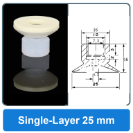 High-Gloss Non-Marking Silicone Vacuum Cups, Single/Double/Triple-Layer, 8-50 mm