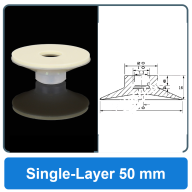 High-Gloss Non-Marking Silicone Vacuum Cups, Single/Double/Triple-Layer, 8-50 mm