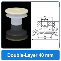 Double-Layer 40 mm high-gloss non-marking silicone vacuum cup with dimensions