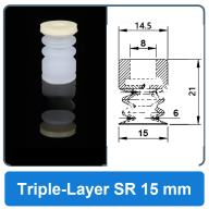 High-Gloss Non-Marking Silicone Vacuum Cups, Single/Double/Triple-Layer, 8-50 mm