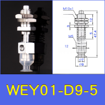 WEY01-d9-5 lightweight vacuum cup or spring-loaded assembly with technical drawing
