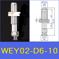 WEY02-d6-10 lightweight vacuum cup or spring-loaded assembly with technical drawing