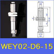 WEY02-d6-15 lightweight vacuum cup or spring-loaded assembly with technical drawing