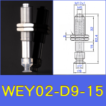 WEY02-d9-15 lightweight vacuum cup or spring-loaded assembly with technical drawing