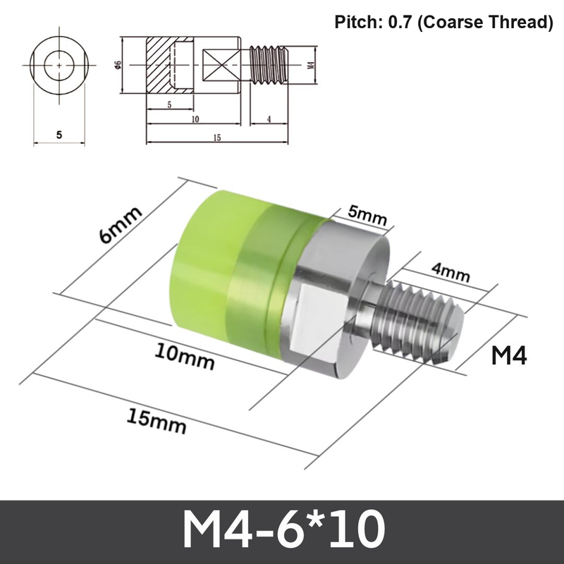M4-6*10 304 stainless steel polyurethane buffer bolt