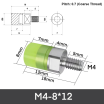 M4-8*12 304 stainless steel polyurethane buffer bolt