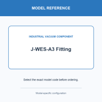 J-WES-A3 Fitting mini vacuum component with model-specific drawing or reference card