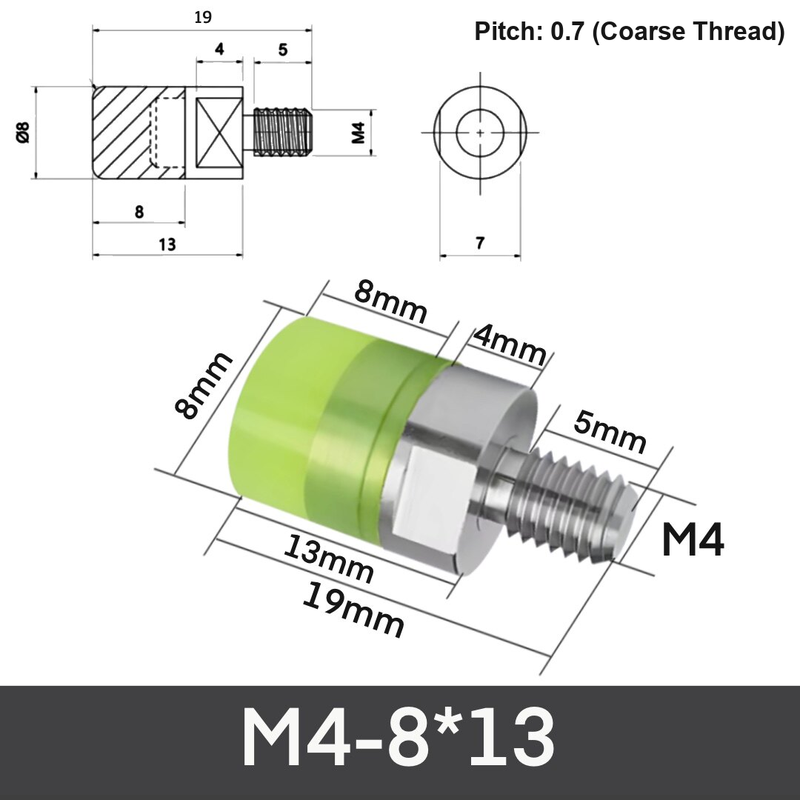 M4-8*13 304 stainless steel polyurethane buffer bolt