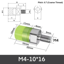 M4-10*16 304 stainless steel polyurethane buffer bolt