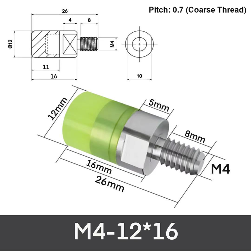 M4-12*16 304 stainless steel polyurethane buffer bolt