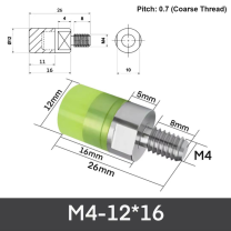 M4-12*16 304 stainless steel polyurethane buffer bolt