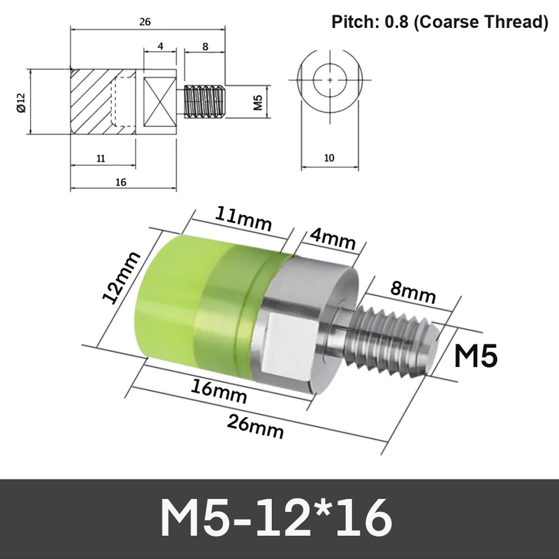 M5-12*16 304 stainless steel polyurethane buffer bolt
