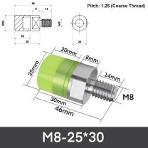M8-25*30 304 stainless steel polyurethane buffer bolt