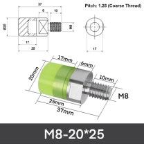 M8-20*25 304 stainless steel polyurethane buffer bolt