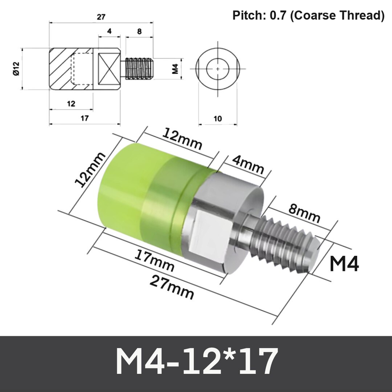 M4-12*17 304 stainless steel polyurethane buffer bolt