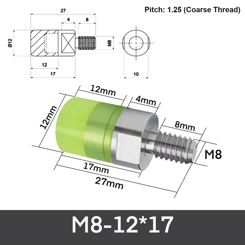 M8-12*17 304 stainless steel polyurethane buffer bolt