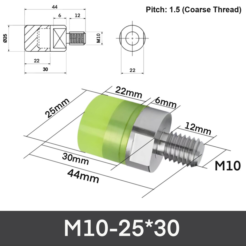 M10-25*30 304 stainless steel polyurethane buffer bolt