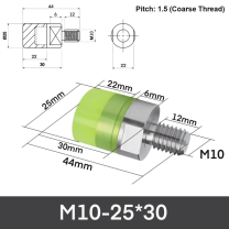 M10-25*30 304 stainless steel polyurethane buffer bolt