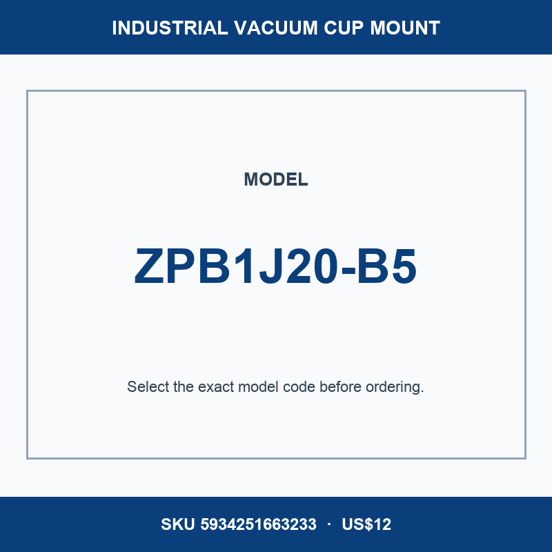 ZPB1J20-B5 industrial vacuum cup buffer mount or adapter with dimensional reference