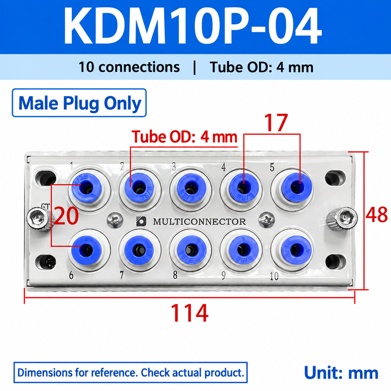 KDM10P-04 - Male Plug Only