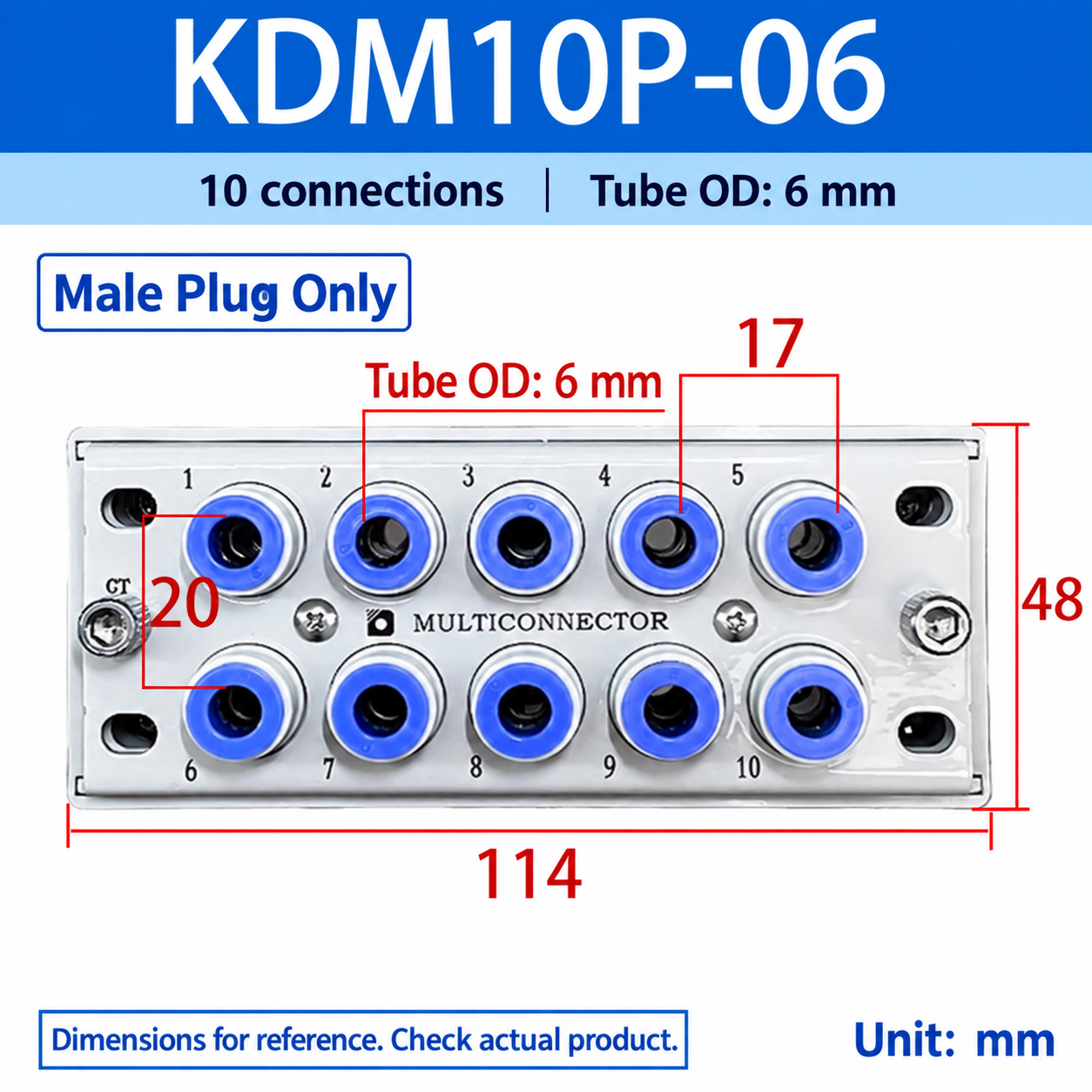 KDM10P-06 - Male Plug Only