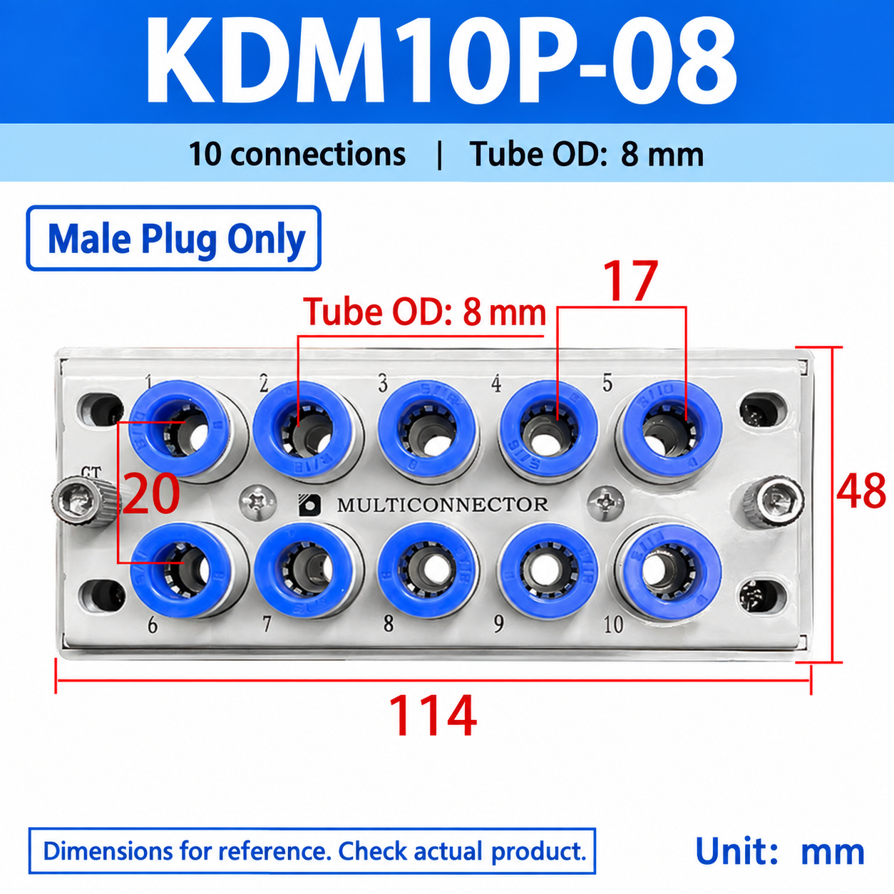 KDM10P-08 - Male Plug Only