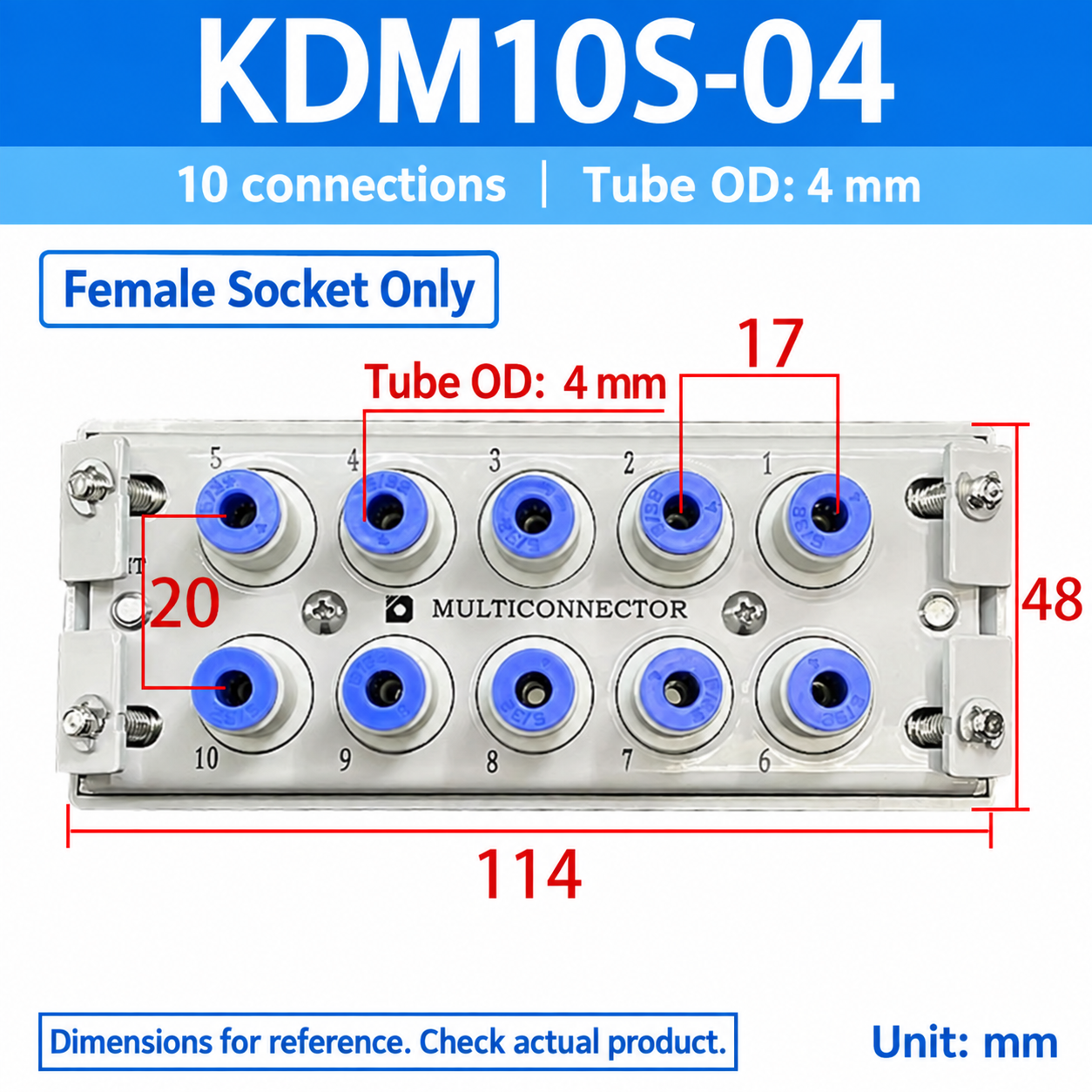 KDM10S-04 - Female Socket Only