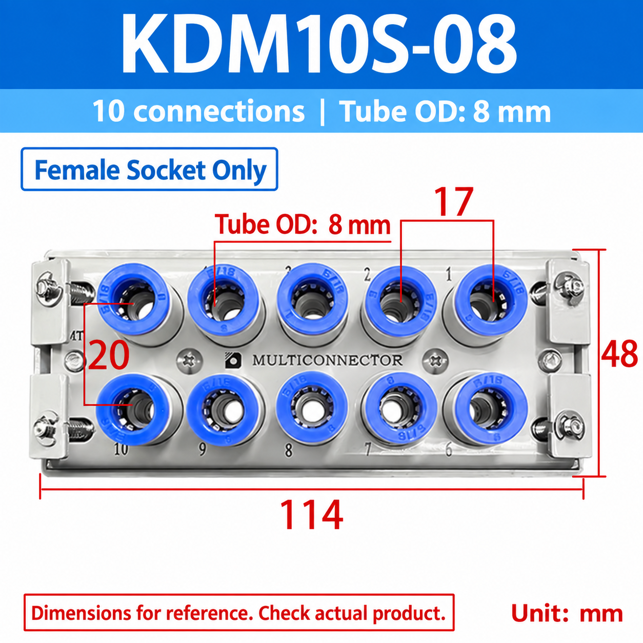 KDM10S-08 - Female Socket Only