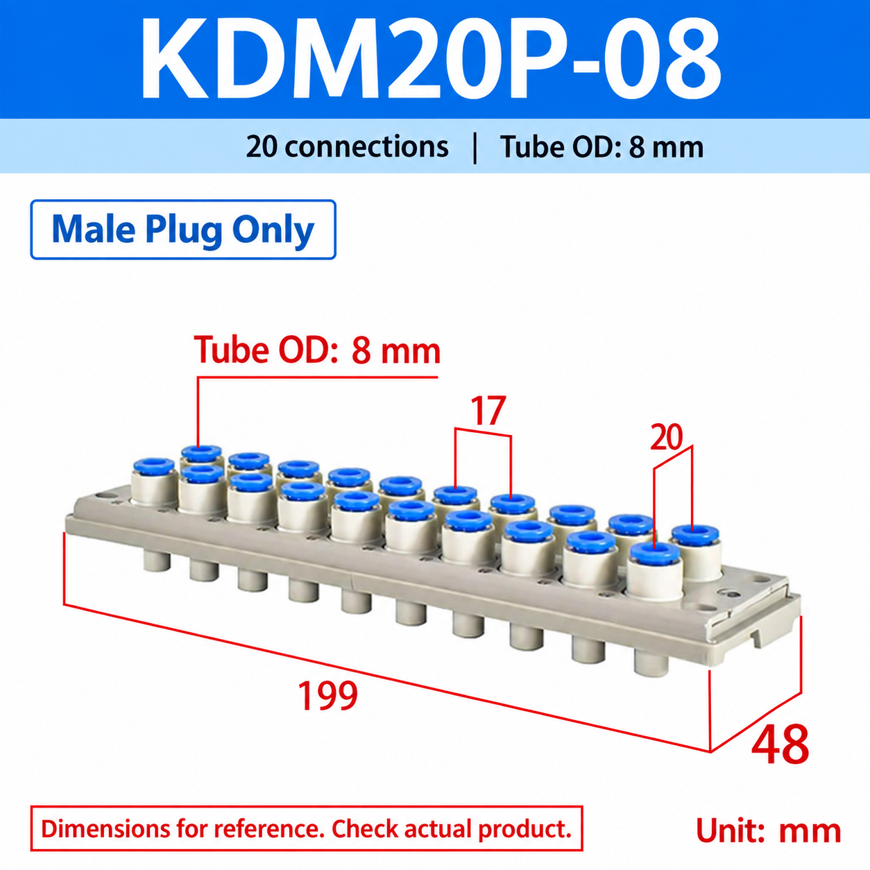 KDM20P-08 - Male Plug Only